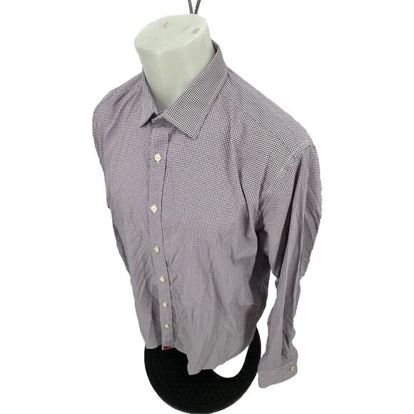 UNTUCKit XL Men Button Up Long Sleeve Shirt Checked Nylon Blend Light EF13 - Picture 1 of 8